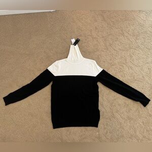 Premise black and white turtle neck sweater